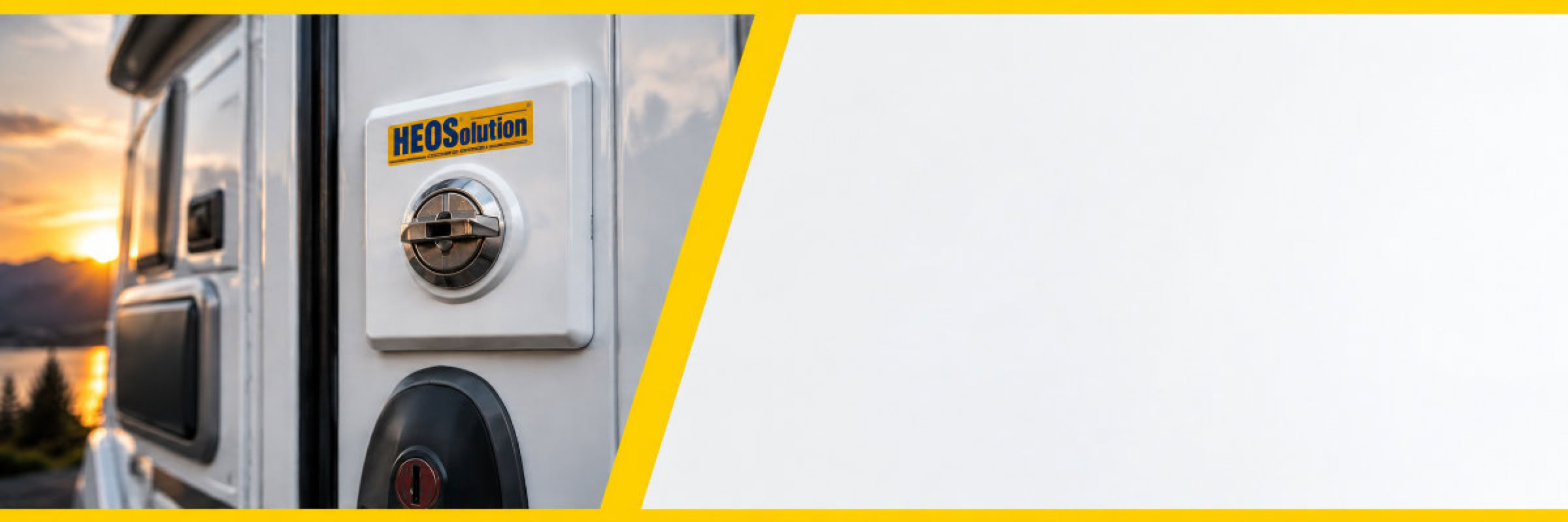 Mechanische HEOSafe Zusatzschlösser von HEOSolution zur Absicherung von Fahrerhaustüren, Aufbautüren, Serviceklappen und Heckgaragen.