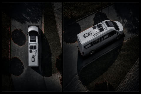 360° BirdView-System für Wohnmobile mit Darstellung über das vorhandene Originalradio – für bessere Rundumsicht beim Rangieren und Einparken.