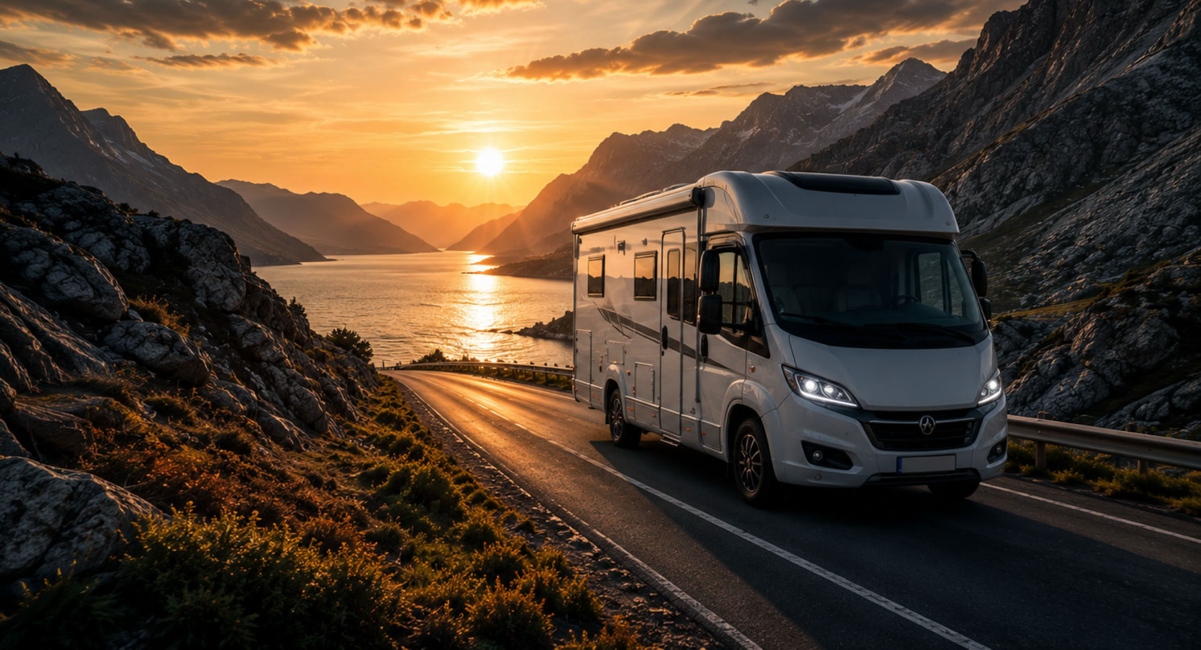 Wohnmobil unterwegs in den Bergen – RMT LATKA bietet individuelle Lösungen für Multimedia, Sicherheit und Fahrzeugtechnik.