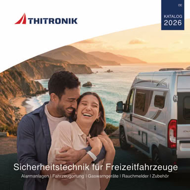 THITRONIK Katalog mit Alarmanlagen, Sicherheitstechnik und Zubehör für Wohnmobile, Reisemobile und Camper.